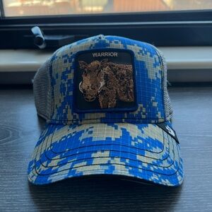 Goorin Bros The Farm Blue Digital Camo Warrior Boar Trucker SnapBack Hat Cap